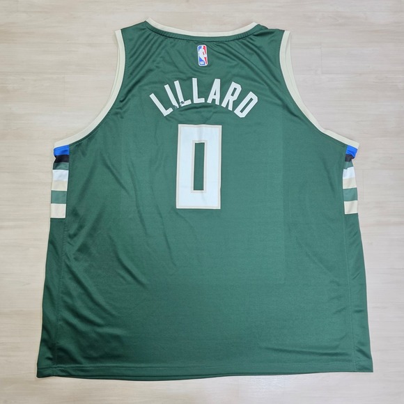 Fanatics Milwaukee Bucks Damian Lillard 0 Green Basketball Jersey Mens 3XL - Picture 2 of 9